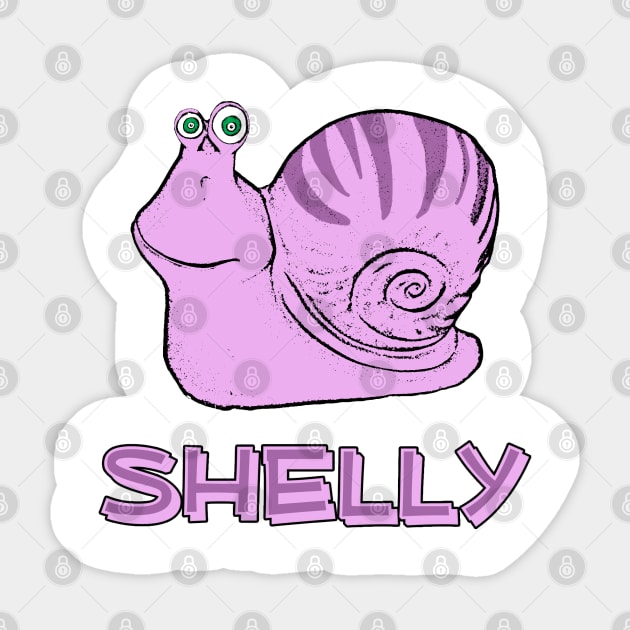 Shelly the snail Sticker by old_school_designs